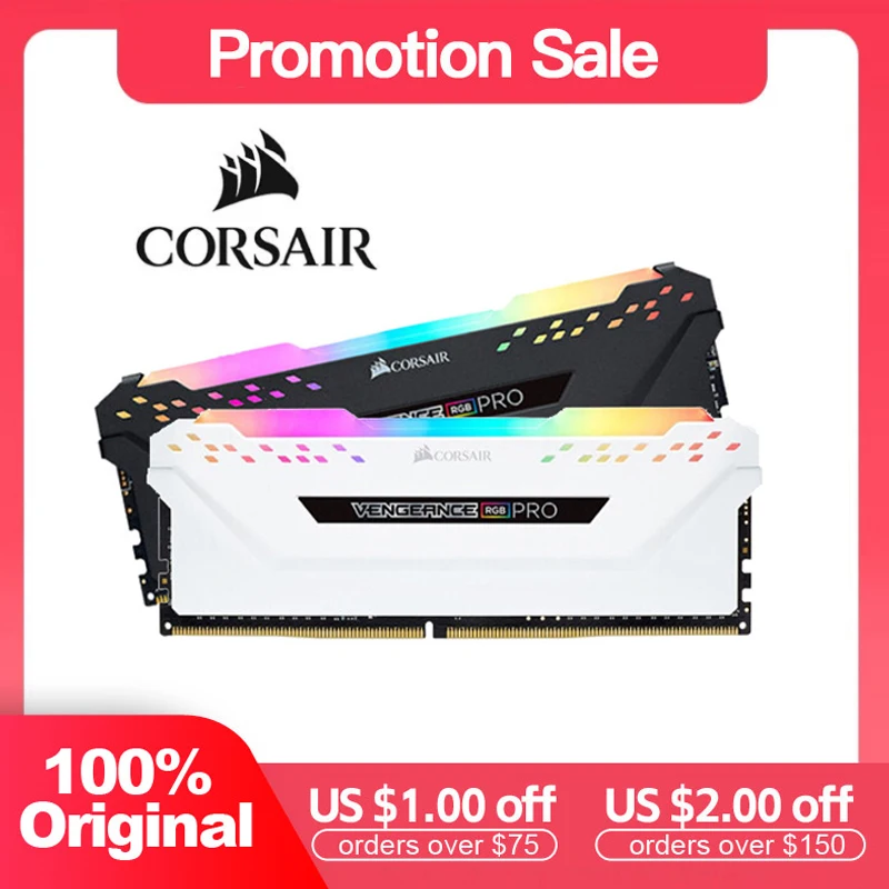 Модуль памяти CORSAIR DDR4 RGB PRO RAM 8 ГБ 16 ГБ 32 ГБ, оригинальная память PC4 3200 МГц 3600Mzh DIMM для ПК