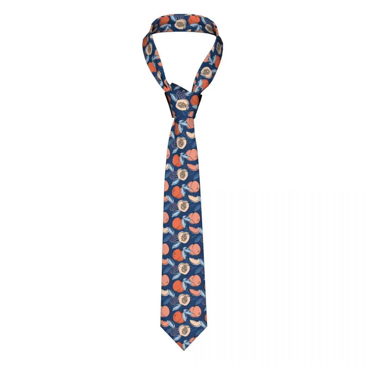 

Floral Peach Neckties Men Women Polyester 8 cm Fruit Neck Ties for Men Skinny Wide Accessories Cravat Cosplay Props