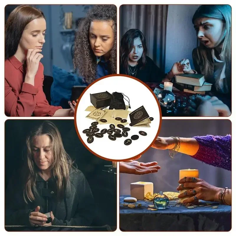 Деревянные руны с выгравированным цыганским символом алтальные медитация