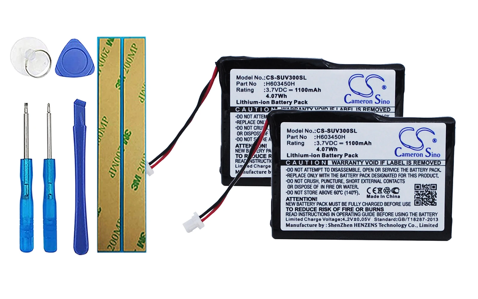 

2pack 1100mA Battery for Sureshotgps C2796, Micro V3 H603450H
