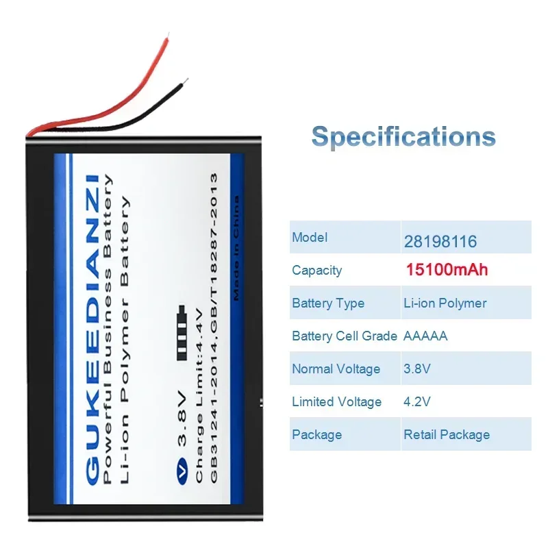 Аккумулятор GUKEEDIANZI большой емкости 28198116 15100 мАч для Cube iwork 1x i30 аккумуляторов