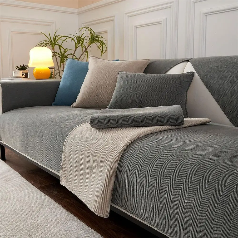 

Чехол для дивана из шенилла с узором в елочку, нескользящий чехол для дивана в гостиную, чехол для дивана, чехол для спинки, подлокотника, защитная подушка для стула