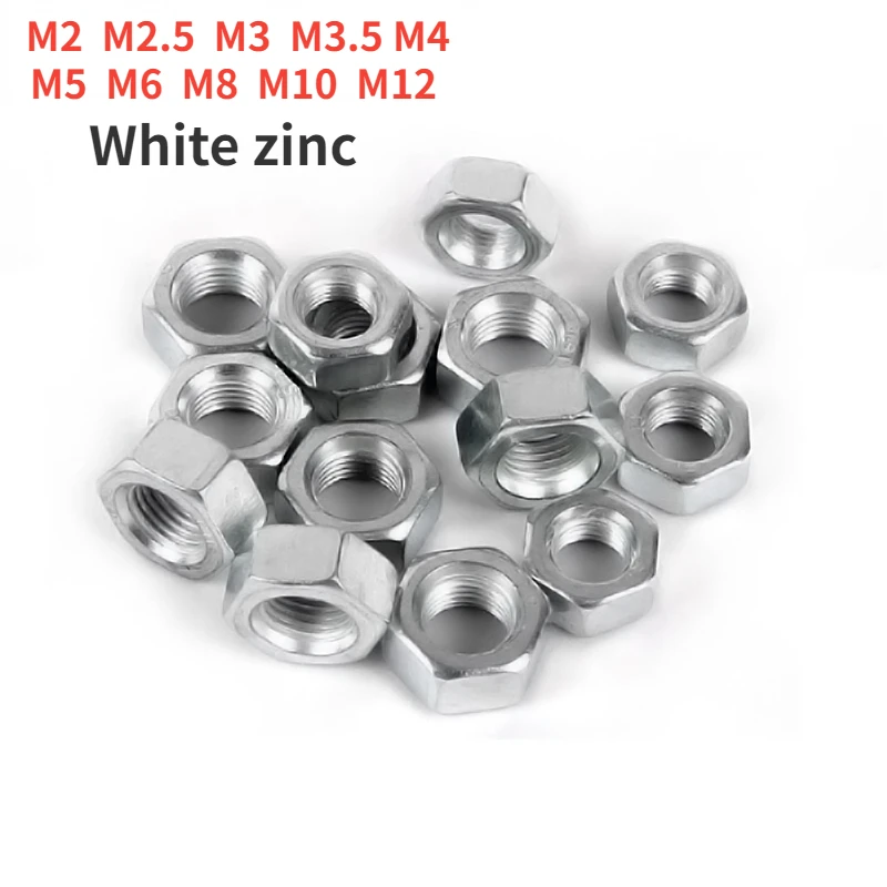 

Белые шестигранные гайки из углеродистой стали DIN934 5-100 шт.