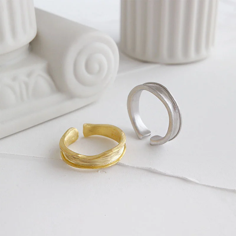 

Minimalist Adjustable Rings 925 Sterling Gold High-end Designer Accessories Gift For Women Fine Jewelry Korean Joias Ouro 18k