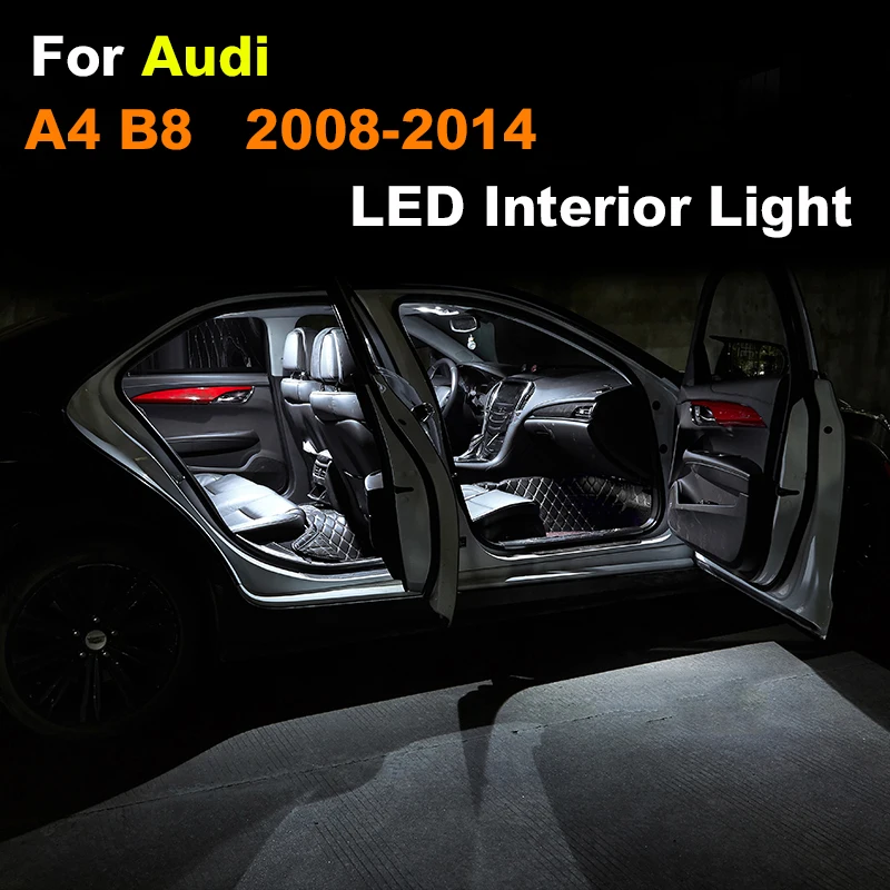 

Canbus LED Car Interior Lights Kit For Audi A4 B8 Sedan 2008-2014 Dome Map Reading Lamp Indoor Footwell Foot Blub Accessorie