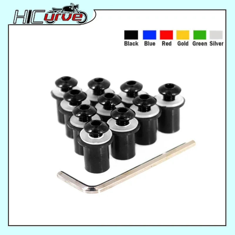 

For BMW S1000RR S1000R HP4 S1000XR S1000 RR S1000 XR F800R Motorcycle Windshield Bolts Screw Nut Fastener Kit M5 5mm 10PCS