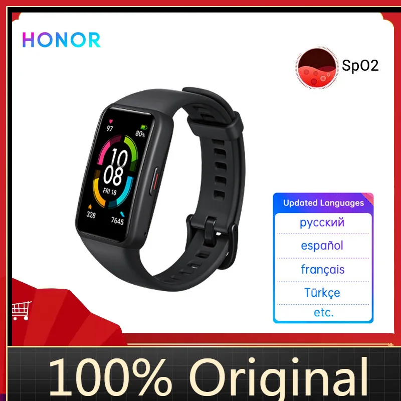 

Смарт-браслет Honor Band 6, водостойкий, С Пульсометром