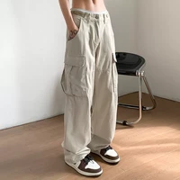 men high quality baggy fashion streetwear joggers pantalon rice whiteblack men casual pants multi pockets cargo trousers