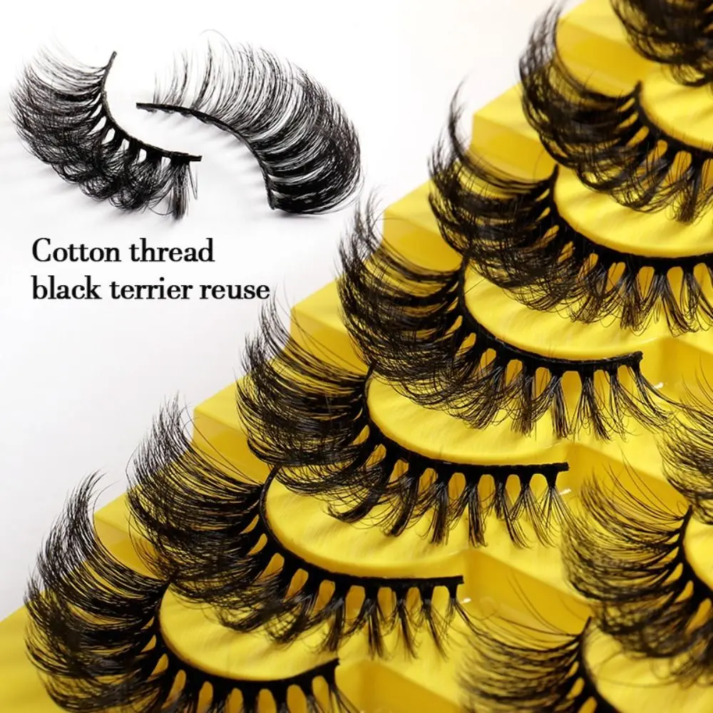 

9 пар многоразовые мягкие натуральные длинные драматические вьющиеся ресницы 3D искусственная норка Wispy пушистые накладные ресницы