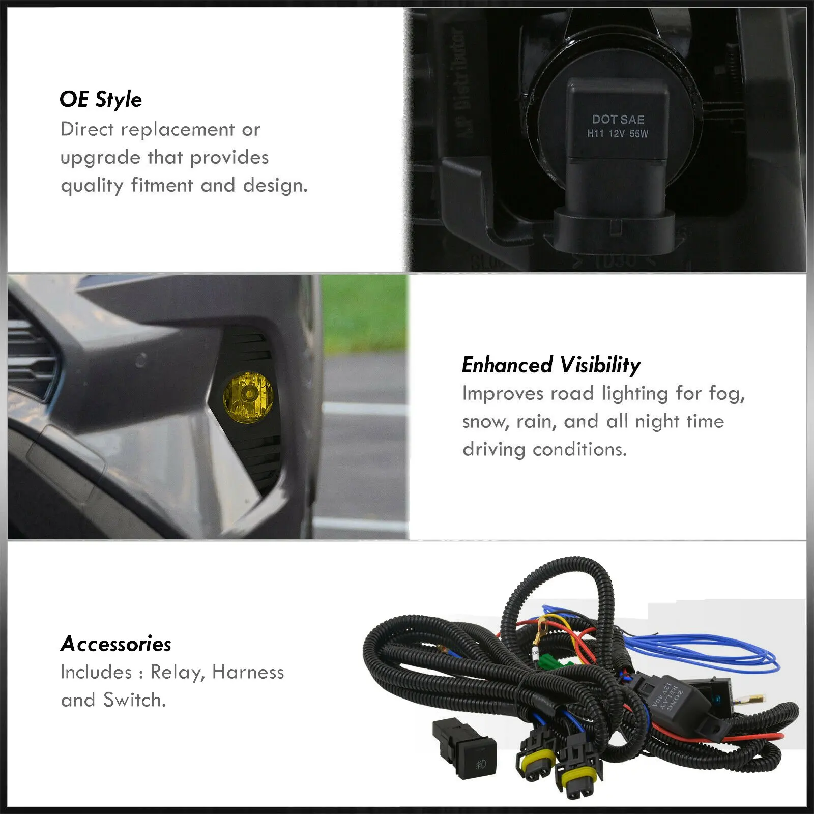 Автомобильный передний бампер желтый противотуманный фонарь лампа заднего