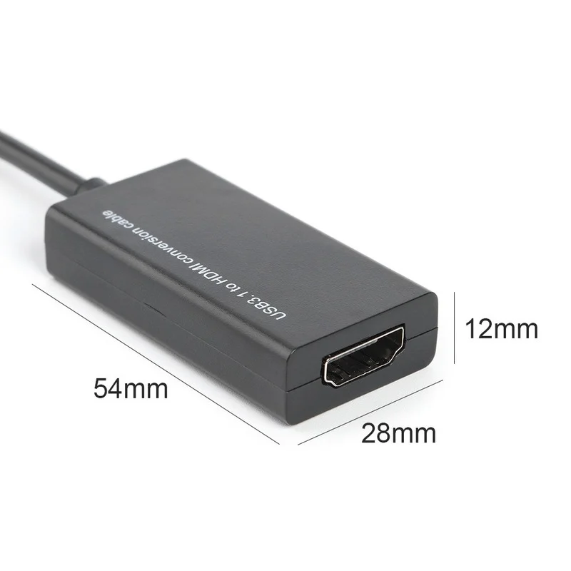 Адаптер-конвертер USB 3.1 Type-C в HDMI-совместимый с женским разъемом для MHL Android