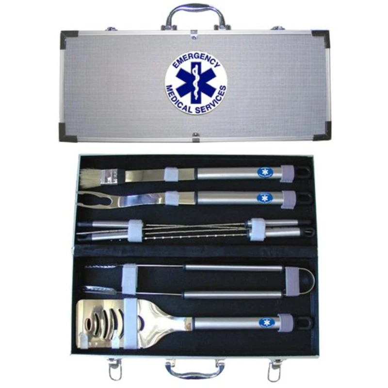 

- American Heroes 8-Piece BBQ Set with Hard Case, EMS Outdoor Camping