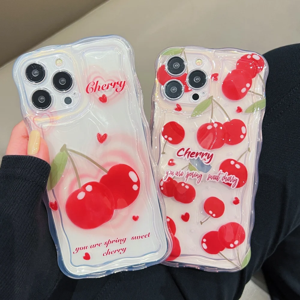 

Premium sense meteorite red cherry Phone Case iPhone 11 14 13 12 ProMax 12Pro 13Pro 14PRO High Quality Anti Slip Back Cover