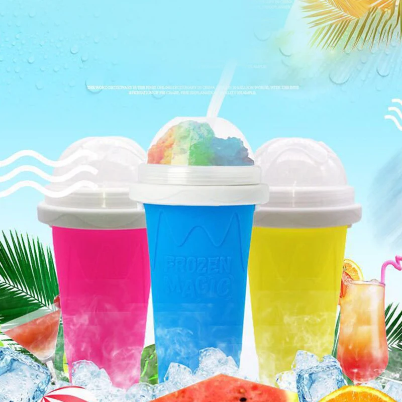 

Slushy Maker Cup Silicone Quick-frozen Ice Cream Maker Squeeze Cup DIY Homemade Durable Squeeze Quick Cooling Milkshake Cup