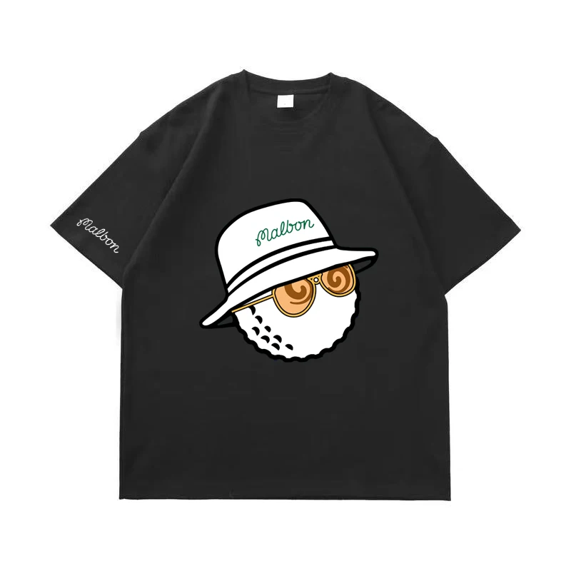 Golf T-Shirt for Men Women 2023 Summer Cotton Golf Top Malbon Golf Bucket Hat Short Sleeve Fashion Couple Loose Golf Clothing