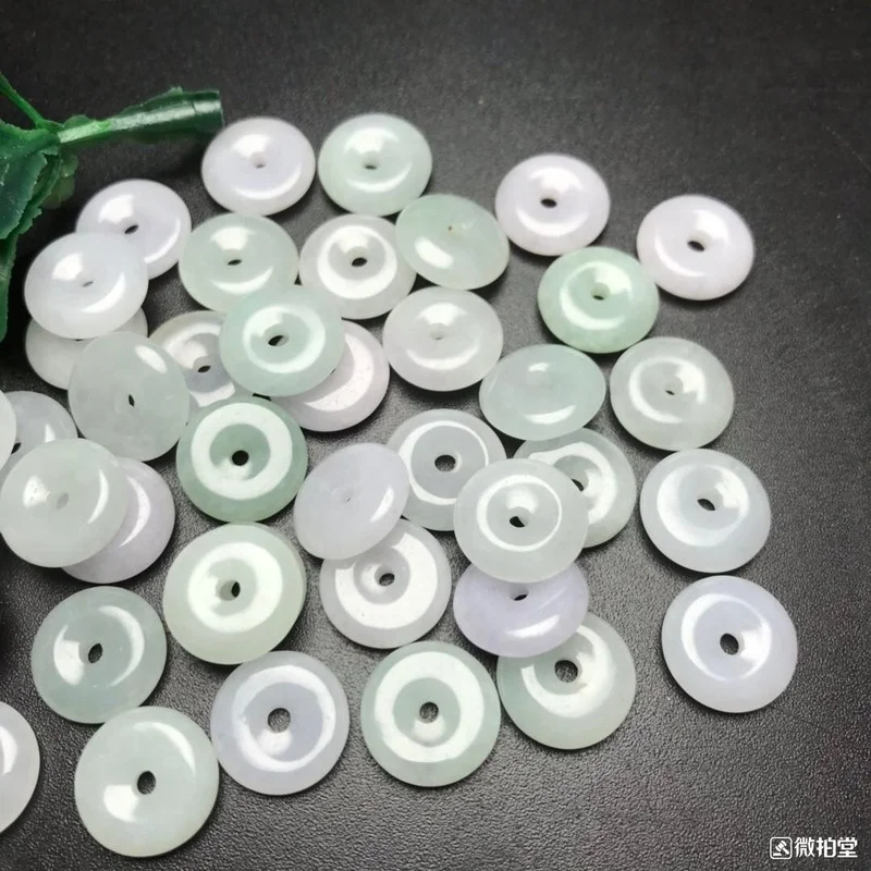 

10PC Natural jade Emerald 13mm Safety buckle Bead Accessories DIY Bangle Charm Jewellery Fashion Hand-Carved Luck Amulet
