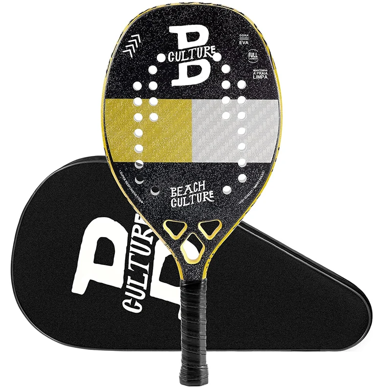 Professional Carbon Fiber Eva Memory Paddle Racket Set Sports Foam Beach Tennis Padel Racquet with 3 Balls + 2 Overprip + Bag