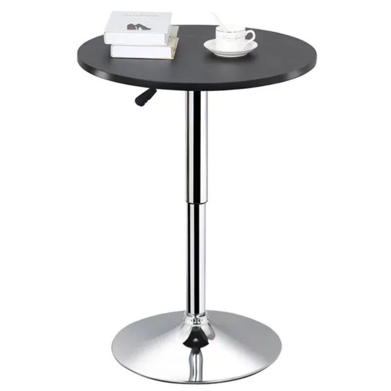 

Yaheetech Adjustable Round Swivel Bar Table for Bistro Cafe, Black Top Bar Table Bar Furniture