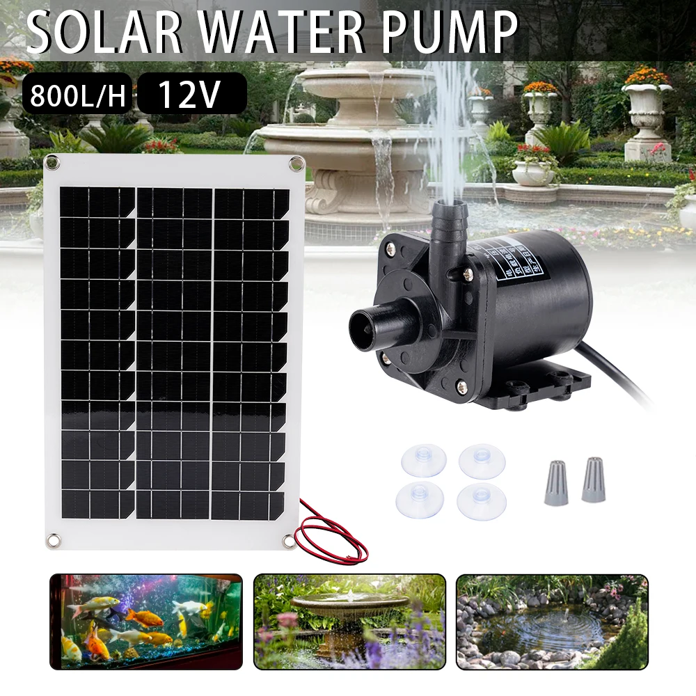 

350L/H Solar Panels Fountain Water Pump Solar Panel Powered Mini DC12V. For Marine Camping Travel Solar Panel Water Pool Kit