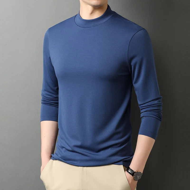 

High quality 2023 NEW Spring and Autumn Tops Tees Fashion Men Round Neck Long Sleeve T shirt jke622