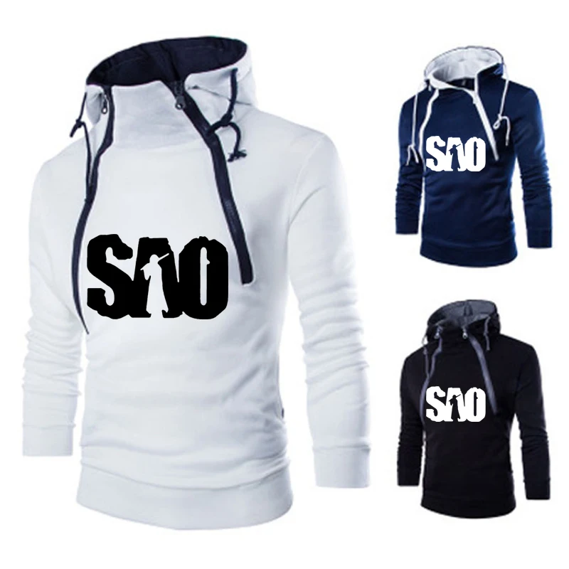 

2022SAO Sword Art Online Printed Spring Autumn Fashion Casual SweatMen Zip hoodie Fashion casual Sportswear F