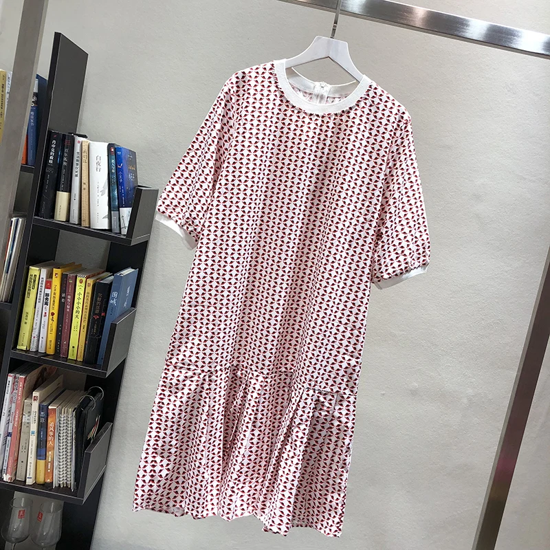 Женское винтажное платье с коротким рукавом свободное цветочным принтом в стиле
