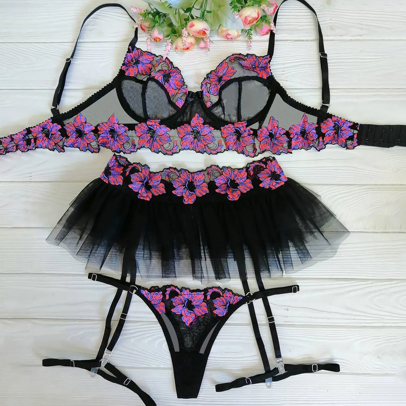 

Горячее прозрачное сексуальное женское нижнее белье, модный кружевной бюстгальтер, Короткие комплекты, сексуальный комплект, бесшовный бю...