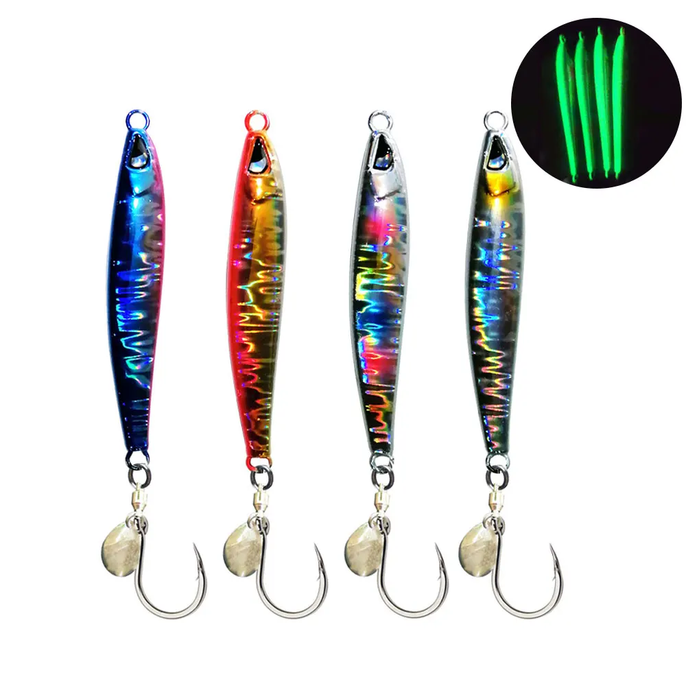 

AS Shore Cast Jig Speed Sinking Pesca Glow Offshore Fast Jig Hook Spoon 60g80g100g Metal Jigging Fishing Artificial Bait Angler