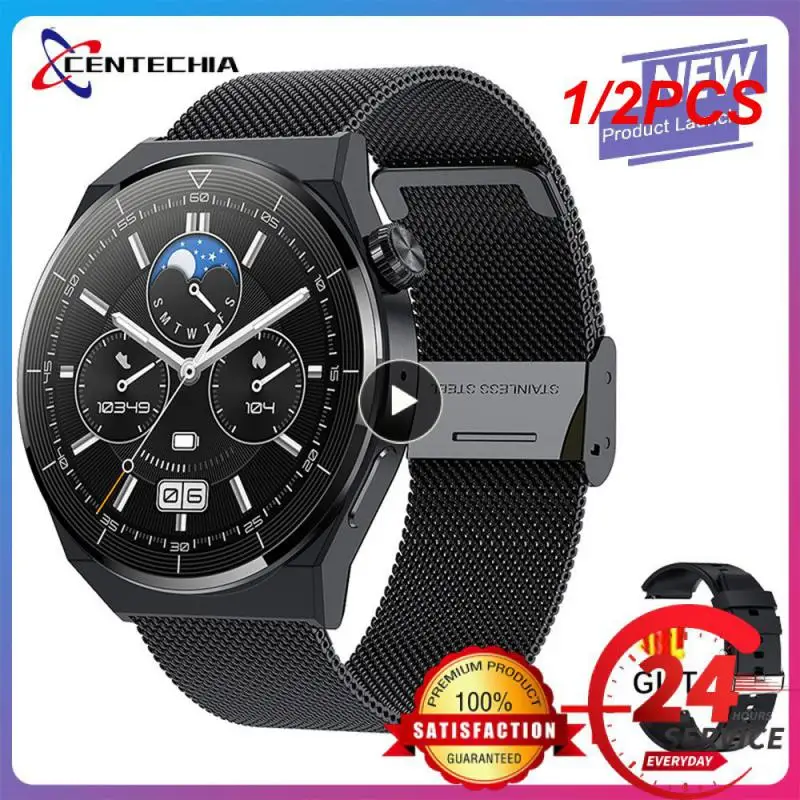 

1/2PCS For NFC Smart Watch Men GT3 AMOLED 390*390 Screen Heart Rate Call IP68 Waterproof