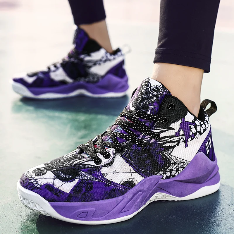 Unisex Sneakers Men's Basketball Shoes Fashion Graffiti Shoes Male Comforthable Sports Shoes Gym Training Athletic Shoes Women