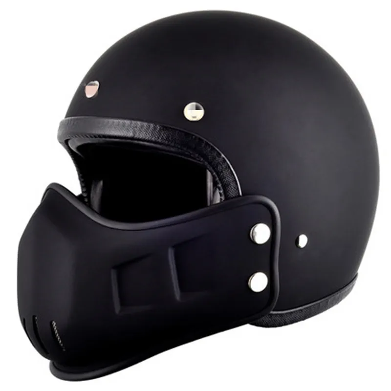 Matte Black Motorcycle Helmet De Cafe Racer Helmet Modular Full Face Matte Black Capacetes De Motociclista CE
