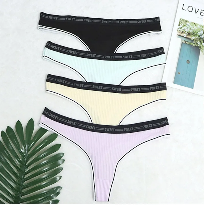 

Оптовая продажа женских летних тонких стрингов, пикантное нижнее белье со средней талией в Европе и Америке