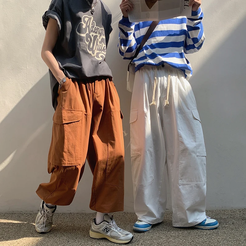 

Summer New Casual Cargo Pants Men Big Pocket Oversized Straight Neutral High Quality Streetwear Harajuku Hombre Tooling Trousers