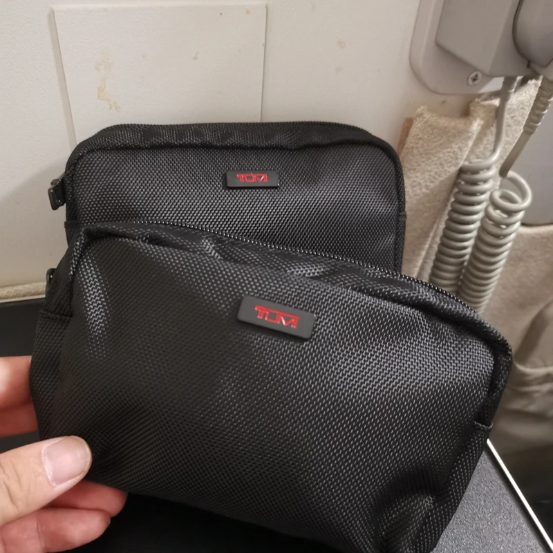 Tumi Travel Makeup Bag Fashion Leather Solid Color Wash Bag Casual Toiletry Bag Cosmetic Bag