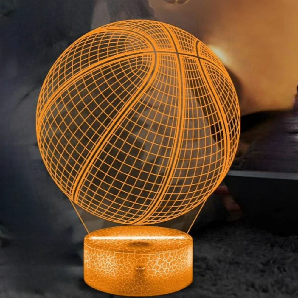 3d-ночник в виде баскетбола для детей лампа с эффектом иллюзии меняет цвета