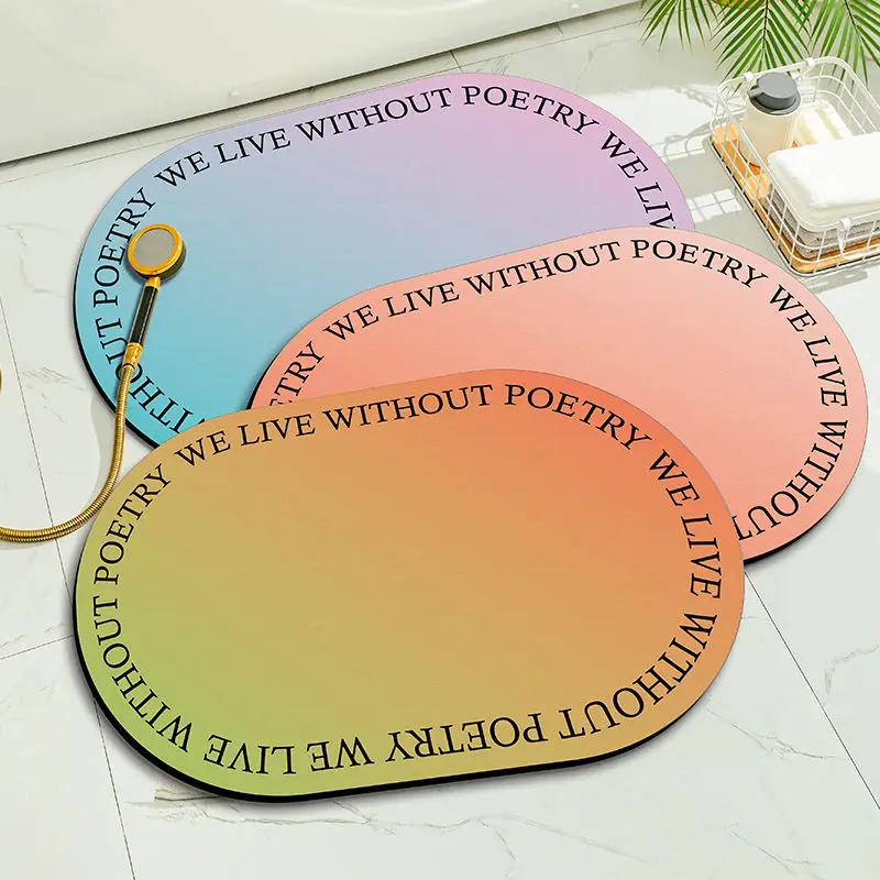 

Gradient Color Diatom Mud Cushion Absorbent Bathroom Floor Mat Diatomite Non-slip Quick-drying Foot Mat Kitchen Toilet Carpet