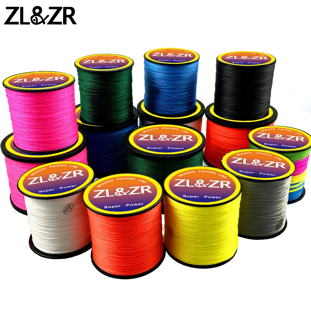 

ZL&ZR 100M 300M 500M 4 Strands Braided Fishing Line Durable Multifilament Super Strong Sea Bass Wire Multicolor 100% PE