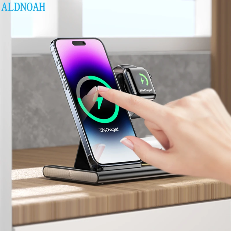 

3 In 1 Wireless Charger For iPhone 14 13 12 Pro Max Mini 11 XS XR X 8 15W Fast Charging Stand For AirPods Pro Apple Watch 7 6 SE