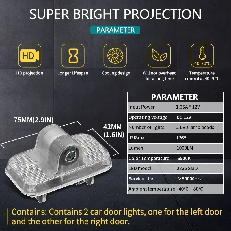 2 шт. для Teana J31 Sylphy X-trail T31 Murano Z51 GT-R R35 светодиодный светильник двери автомобиля