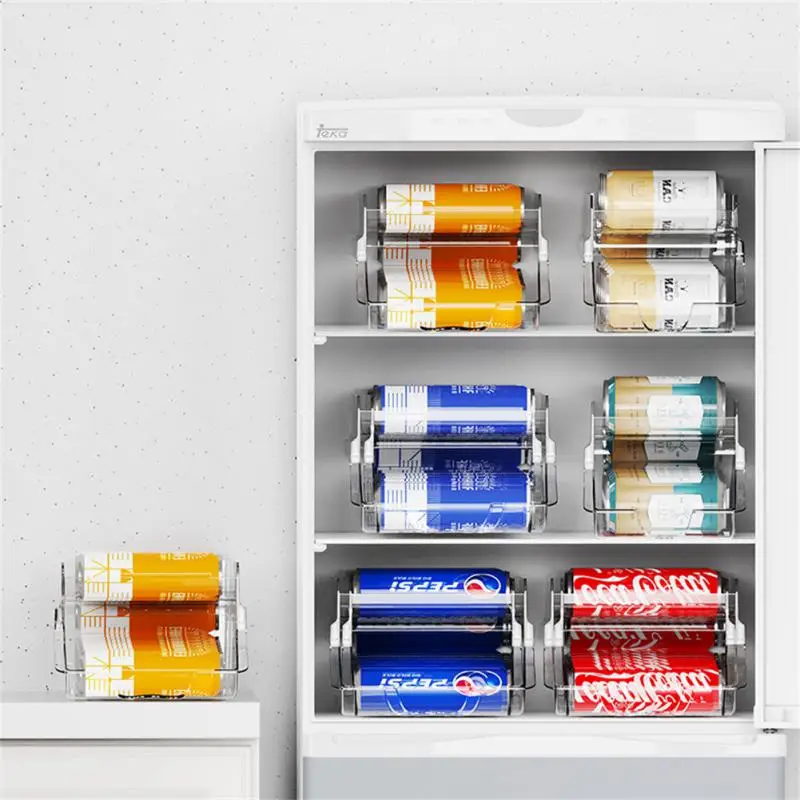 

Transparent Drawer Box Stackable Beverage Storage Box Cans Storage Rack Refrigerator Drawer Refrigerator Organizer Box Plastic