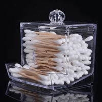 cosmetic storage box new acrylic cotton swabs storage holder box transparent makeup case cosmetic container