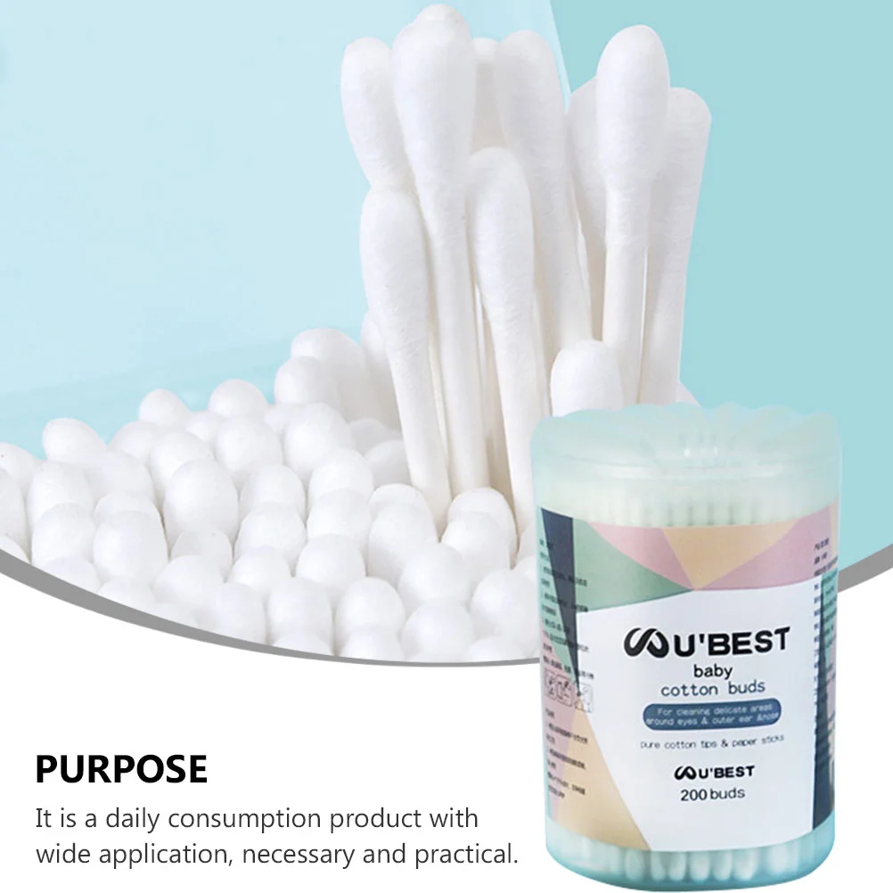 200 шт. двухсторонние ватные тампоны Детские для чистки ушей Многофункциональные