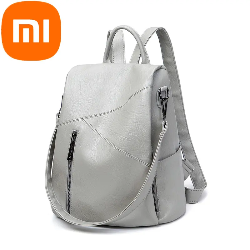 

Рюкзак Xiaomi женский универсальный из мягкой кожи, ранец большой вместимости с защитой от кражи для отдыха и путешествий, лето 2023