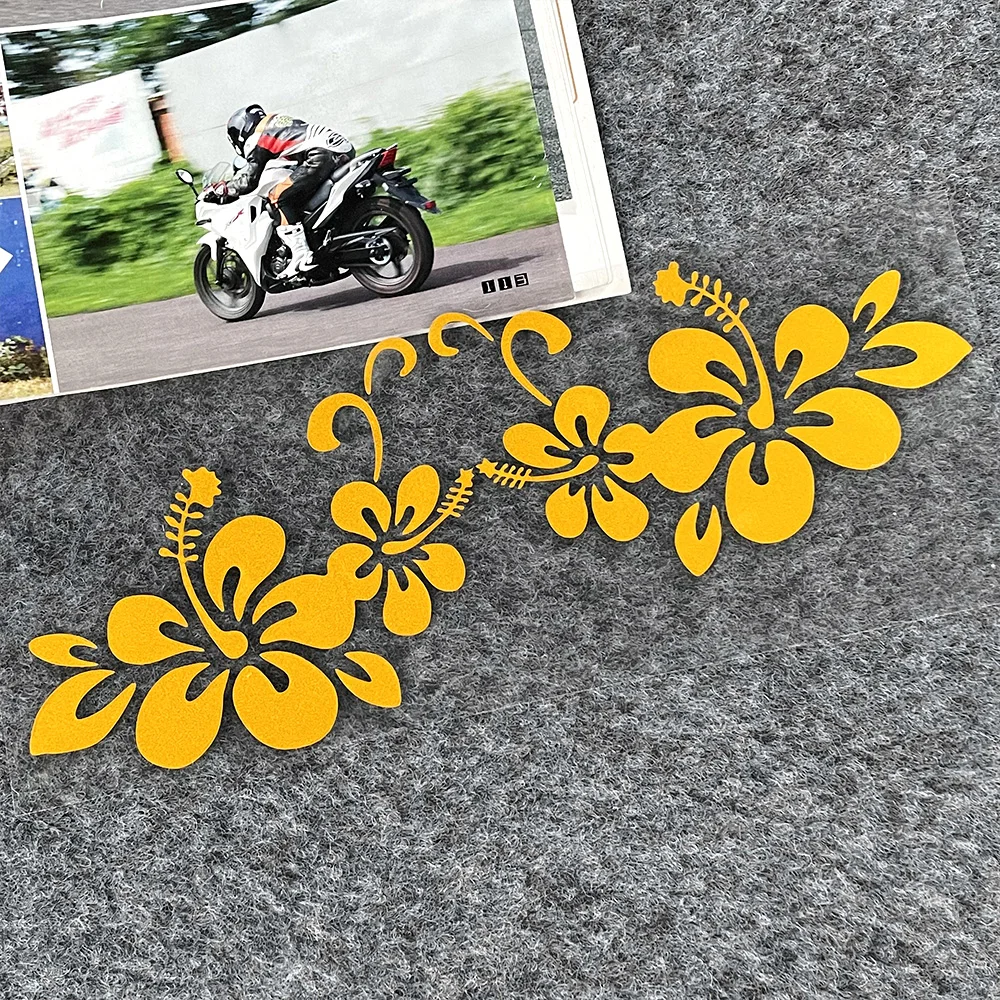 

JDM Гавайский цветок гибискуса Светоотражающая наклейка для автомобиля Декор Мотоцикл Скутер Кузов автомобиля Окно Лобовое стекло Бампер Наклейка Аксессуары