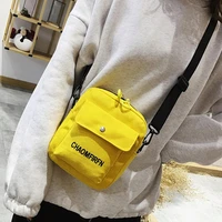 2022 girls shoulder bag canvas casual satchels shopper student zipper crossbody purses organizer phone fanny pack women handbags