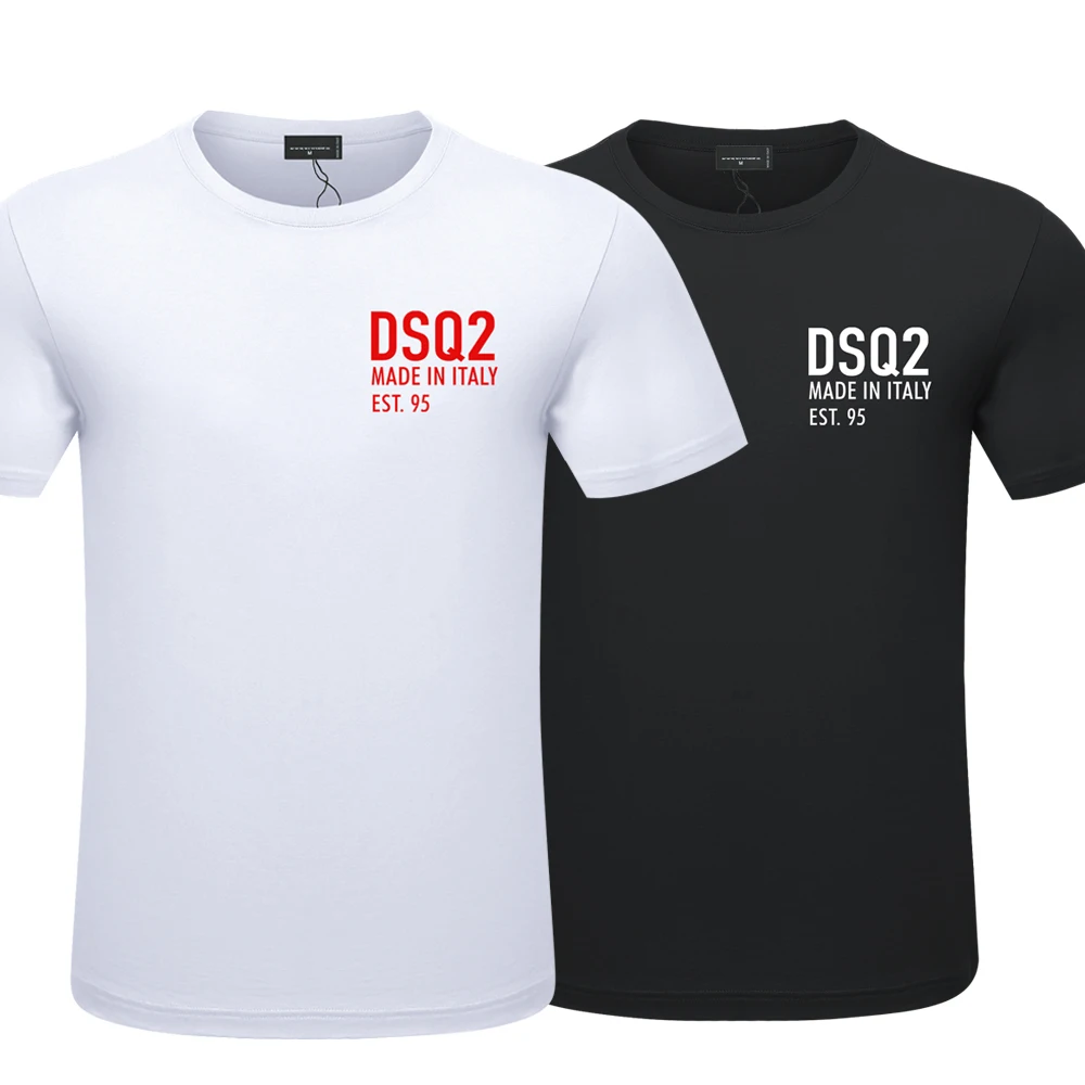 

Mens Summer Italy T-Shirt DSQ2 Brand Mens Trend Casual Loose Short-Sleeve T-Shirt Streetwear ICON Print Cotton Couple T-Shirt