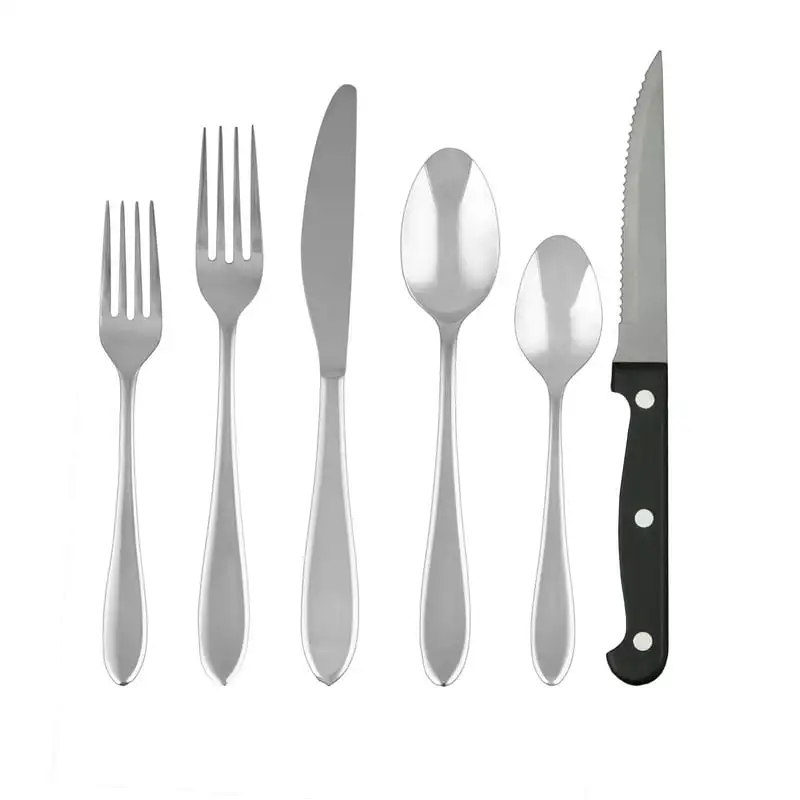 

Mirror 36-Piece Flatware Set with Steak Knives, Service for 6