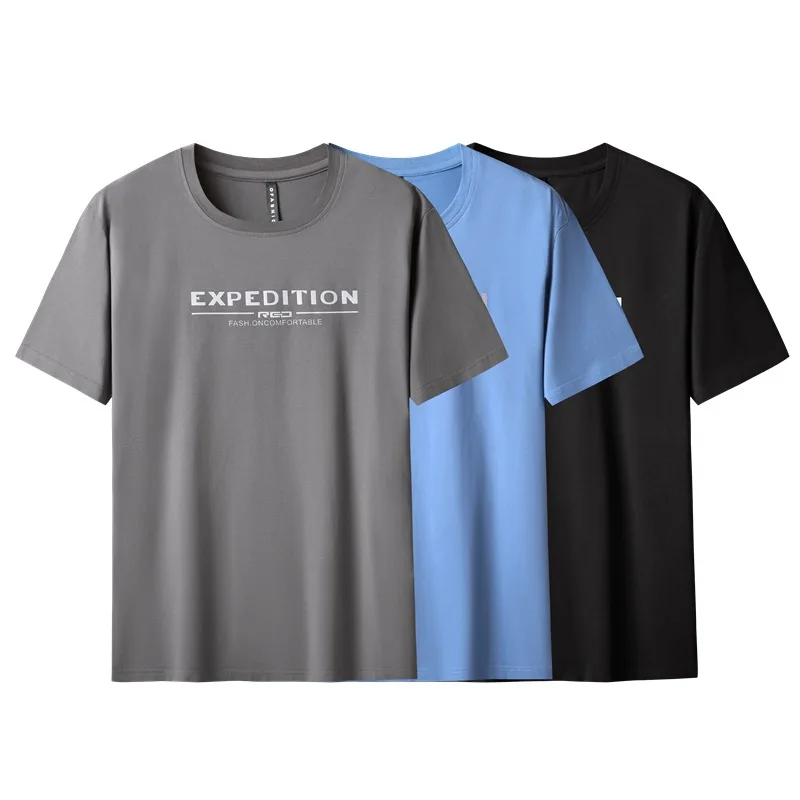 

New Arrival Super Large Summer Men's Youth Fashion Casual Printed Short Sleeve T-shirt Plus Size 2XL 3XL 4XL 5XL 6XL 7XL 8XL