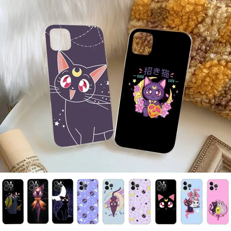 

BANDAI Sailor Moon Cat Phone Case for iPhone 11 12 13 mini pro XS MAX 8 7 6 6S Plus X 5S SE 2020 XR cover
