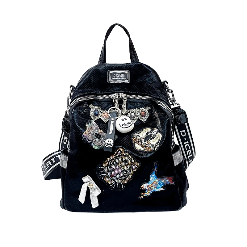 

Brand Leather Bagpack for Girls School Bag Fashion Backpack Women Travel Shoulder Bag Designer Daypack Ladies Sac A Dos